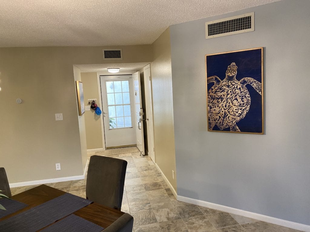 Hallway to guest bedroom at Bahia 155 condo rental in Vista Verde East