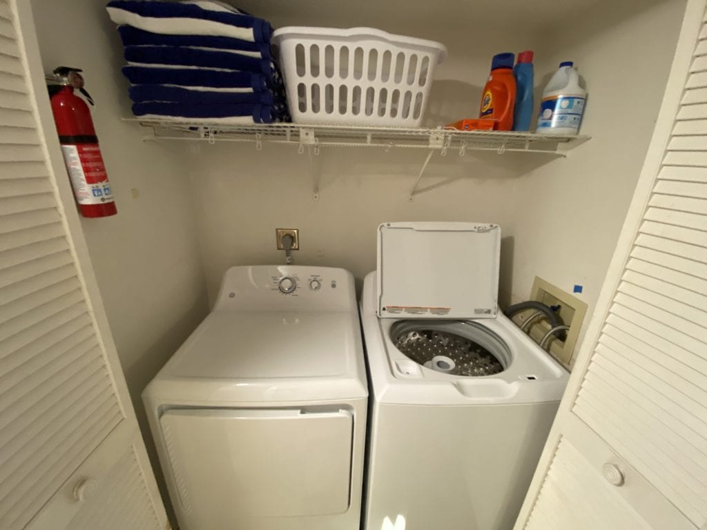 In-unit GE washer and dryer at Bahia 155 – included with vacation rental