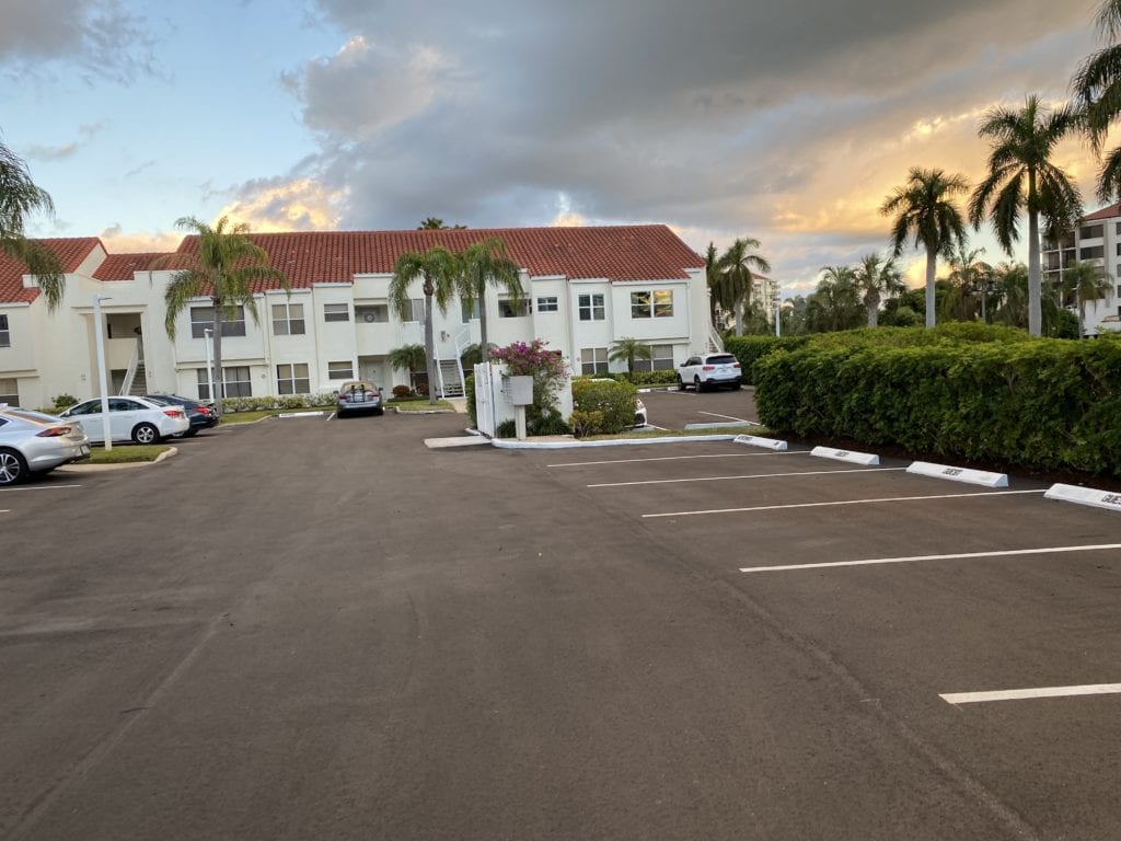 Reserved parking space at Vista Verde East in front of Bahia 155 unit