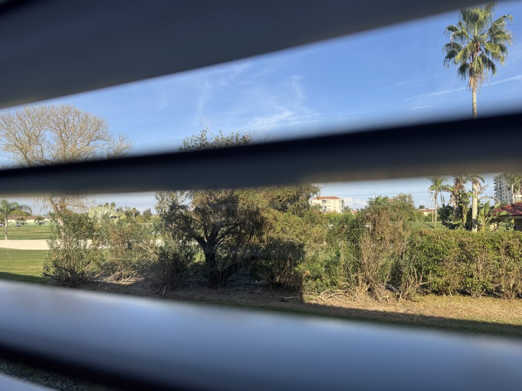 View from master bedroom at Bahia 155 – overlooking Isla del Sol golf course