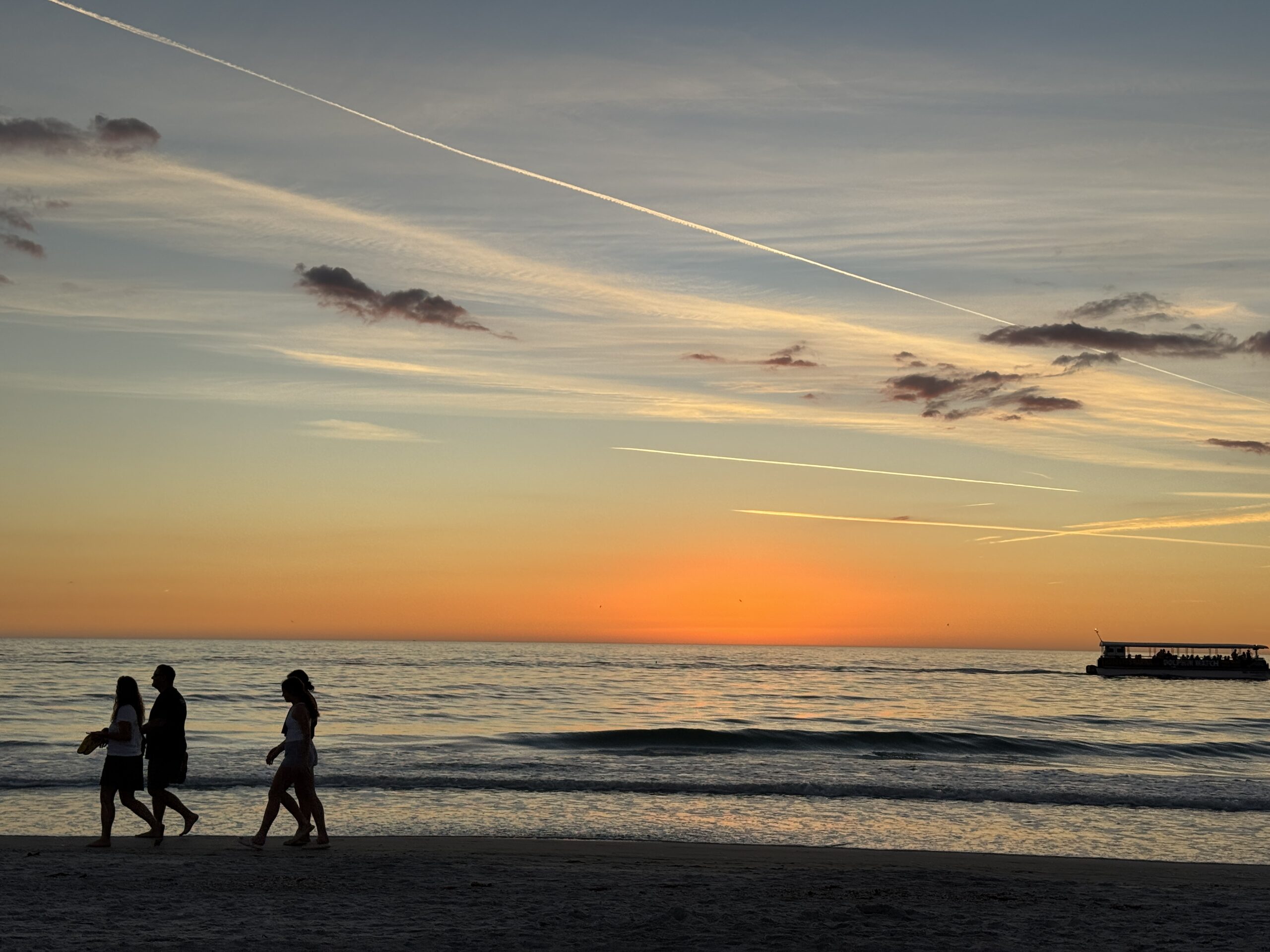 Stunning Gulf Coast sunset over the water near Isla del Sol, St. Pete Beach Florida