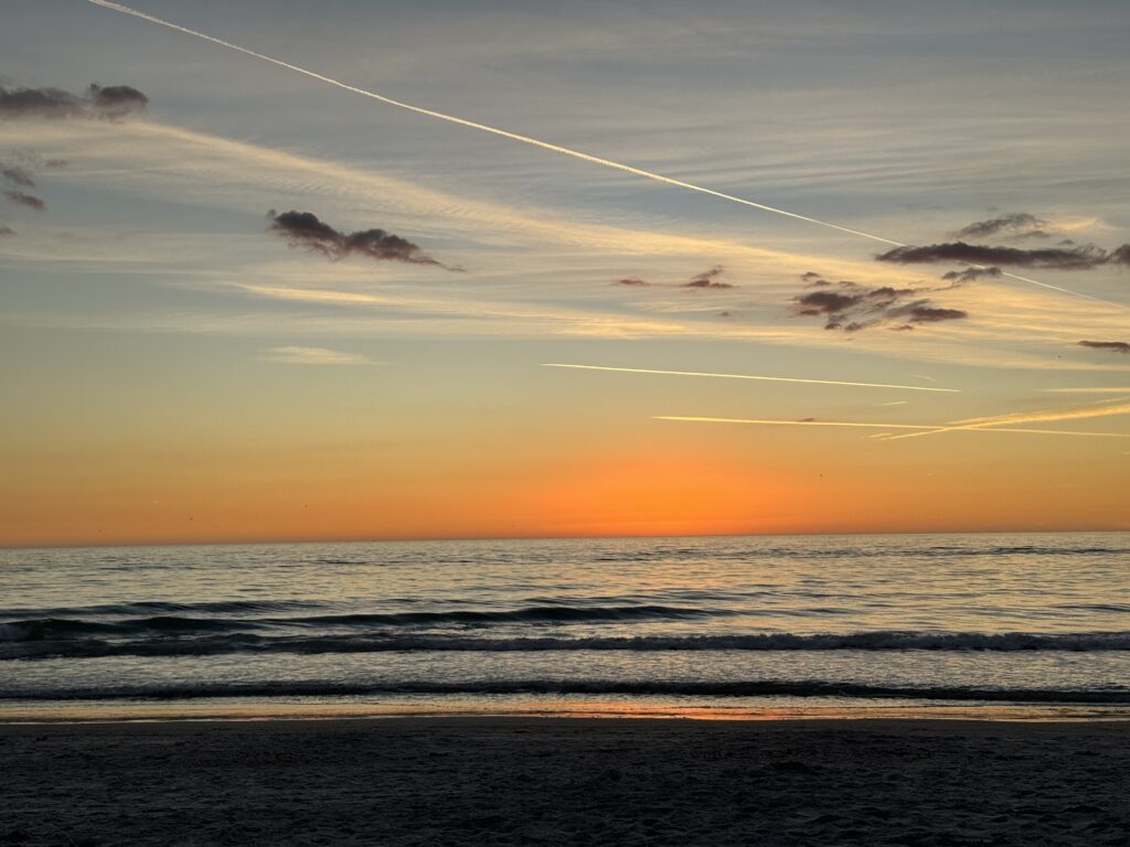 Beautiful sunset over the Gulf of Mexico from St. Pete Beach near Isla del Sol